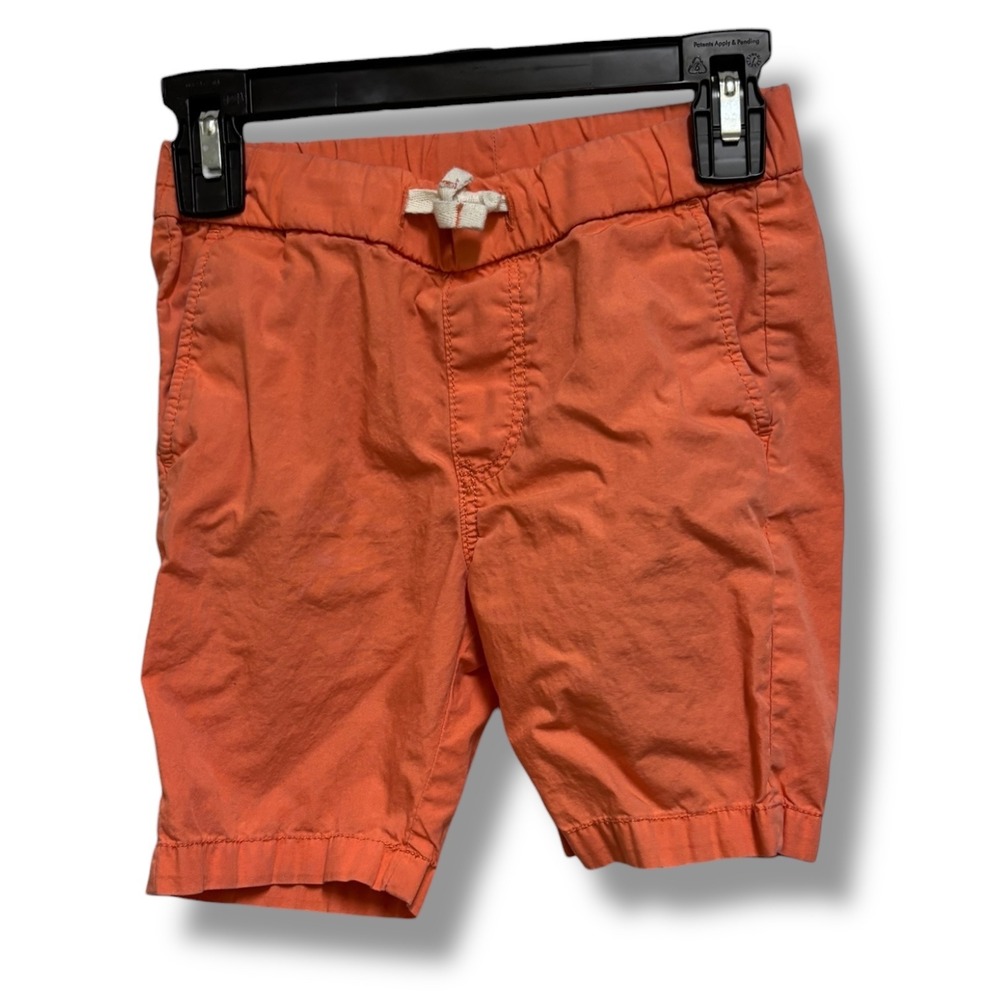 H&M Boys Coral Orange Cotton Chino Shorts Elastic Waist Drawstring 3-4 EU 104